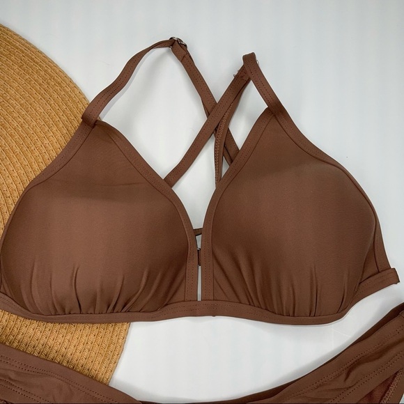 NEW VYB Swim Molded Cup Triangle Bra & High Waist High Leg Bottoms Bikini - Picture 4 of 15